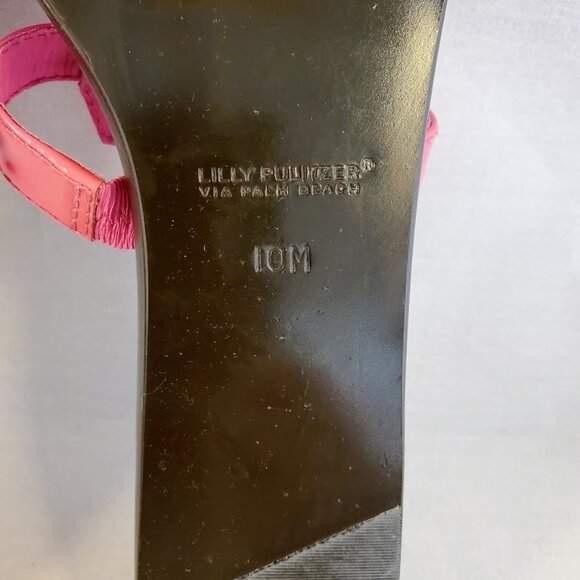 Lilly Pulitzer Phipps Slide Princess Pink Patent Leather Sandals Size 10B NWOB - Picture 9 of 10